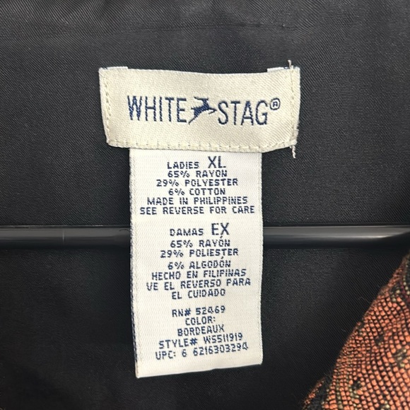 White Stag Jacket Women XL Gold Rust Black Stripe Aztec Tribal Tapestry VTG - Picture 3 of 8